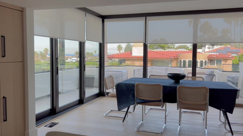 Motorized Solar Shades - Del Mar